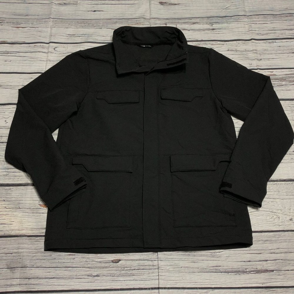 The North Face Windwall Soft Shell Black Jacket Mens Size Large Full Zip Rare